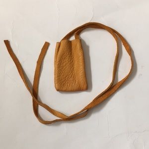 Authentic Leather Pouch with Strings